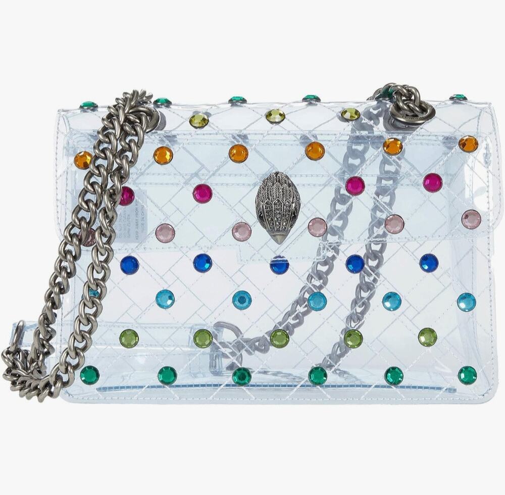 Kurt Geiger London Transparent Rainbow Jewel Studded PVC Bag purse crossbody